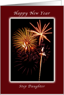 Happy New Year for Your Step Daughter, Fireworks card