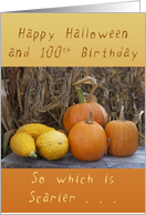Happy 100th Halloween Birthday, Pumpkins and Squash card