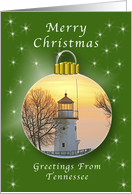 Merry Christmas from Tennessee, Lighthouse Ornament card