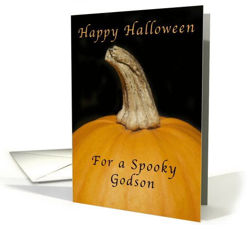Happy Halloween for a Godson, Pumpkin card (1327046)
