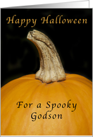 Happy Halloween for a Godson, Pumpkin card