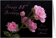 Happy 88th Birthday for Mother, Pink roses card