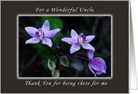 Thank You for a Wonderful Uncle, Wild Purple Orchids card