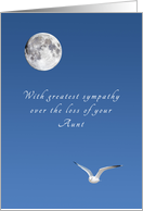 Sympathy on the Loss of Your Aunt, Bird and Moon card