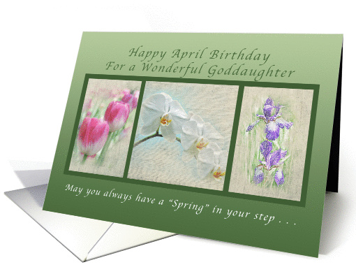 Happy April Birthday for a Goddaughter, Flower Collection card
