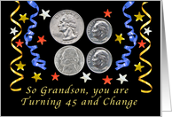 Happy 50th Birthday Wish for a Grandson, coins card