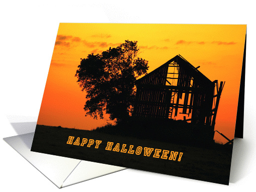 Happy Halloween Decaying Barn card (950074)