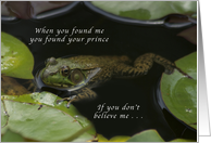 I’m Your Prince Give me a kiss_Frog in a pond card