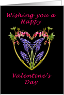 Happy Valentine’s Day, Bleeding Hearts and Grape Hyacinth Flowers card