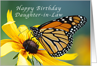 Happy Birthday, Daughter-in-Law, Monarch Butterfly on Brown Eyed Susan card