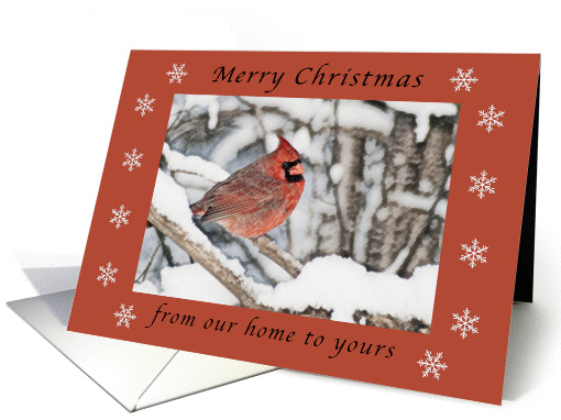 Merry Christmas Male Cardinal Our Home to yours, pencil,... (988815)