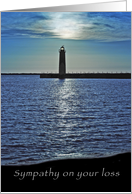 Sympathy on the loss, Blank note card, Silhouette of a Lighthouse card