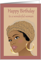 Birthday card for women -To a wonderful Woman with headscarf card