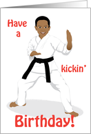 Birthday - Karate black belt handsome boy card