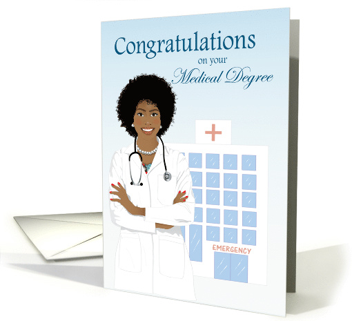 Graduation- Congratulations on your Medical School Degree women card