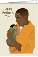 Happy Father’s Day an African American Father Carrying a Baby card