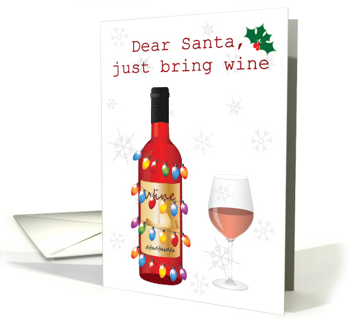 Dear Santa Bottle of Wine with Christmas Lights Wine... (1651728)