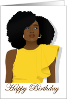 Birthday for Women Elegant Black Woman with Natural Hair card