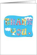 Colorful Thank You To A Kid card
