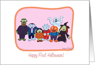Cute Happy First Halloween For a Sweet Great Granddaughter card