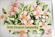 Deepest Sympathy Pink Dogwood Watercolor Painting card