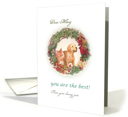 Christmas from puppy & kitten , with personalize name card (1009673)