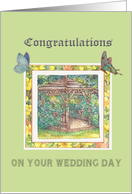Wedding Congratulations for Friend Butterfly Garden card