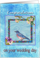 Wedding Congratulations for Daughter Bluebird & Botanical card