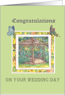 Wedding Congratulations for Step Daughter Cottage Garden card