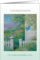 Wedding Congratulations for Daughter Bluebird in Garden card