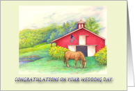 Wedding Congratulations for Daughter Barn & Horse card