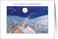 Blue Moon Birthday on Christmas for BFF card
