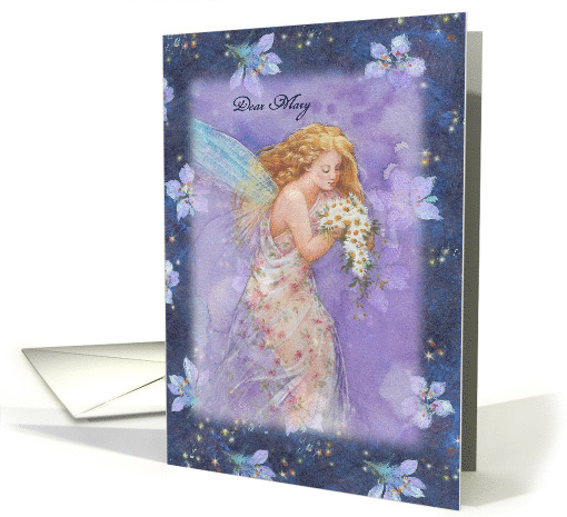Birthday on Valentine Flower Fairy Custom Front card (1234722)