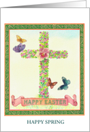 Religious Cross illustrated Butterfly Custom Front card