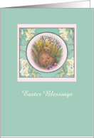 Easter Blessings Illustrated Bunny & Lily card