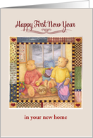 first new year cozy winter bears custom front card