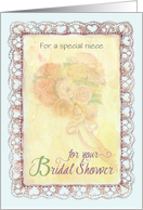 Bridal Shower with Heart Bouquet for Niece card