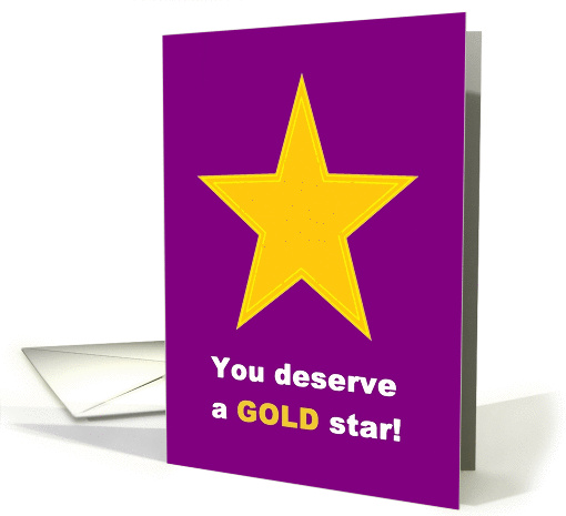 Congratulations - You deserve a GOLD star! (Purple) card (1278726)