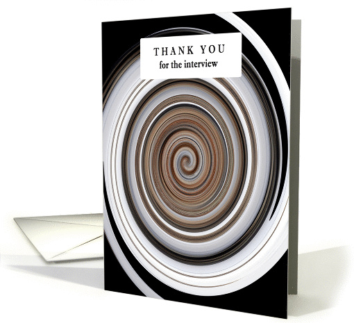 Follow up interview thank you. Earth-tone swirl design card (1430342)