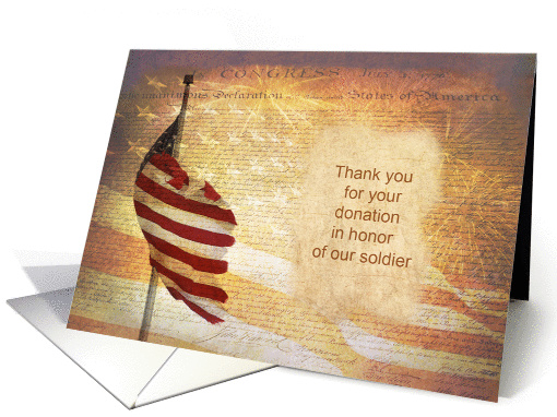 Thank You for Your Donation in Honor of Our Soldier card (976227)