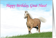 Cloud Palomino Birthday Card for Great Niece card