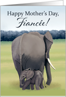 Mother and Baby Elephant--Mother’s Day for Fiancee card