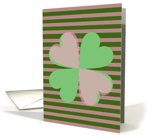 Good Luck My Love - Hearts and Four Leaf Clover card (1001055)