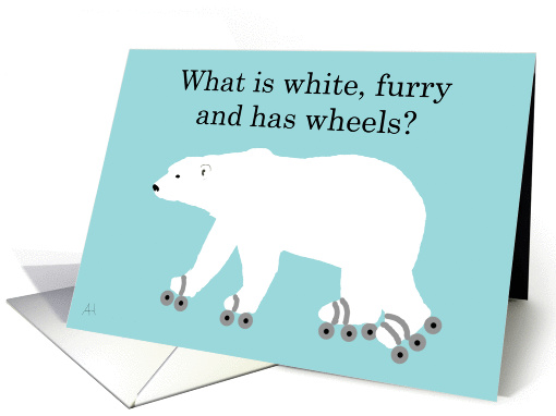 Roller Skating Polar Bear - Roller Skating Party Invitation card