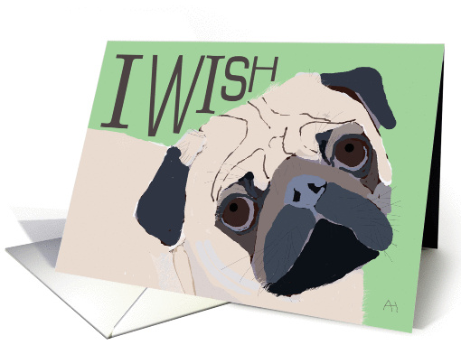 Pug, Dog - sympathy, i wish i could give you a hug card (1027117)