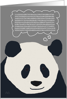 Happy Birthday on Pi Day - Panda with a Thought Bubble Thinking of Pi card