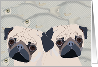 Get Well - Sending Pugs and Fishes (Hugs and Kisses) card