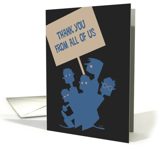 From All of Us - Thank You Card, Vintage, Retro card (1063193)