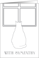 Cat Looking Out Window Drawing - Sympathy for loss of Pet Cat card