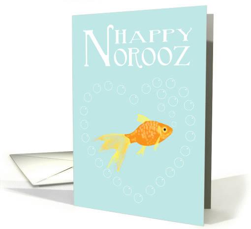 Goldfish Surrounded by Bubble Heart, Happy Norooz card (1070259)